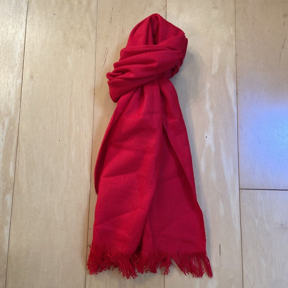 RED CLASSIC SCARF Andean World Made In Ecuador Long Scarf